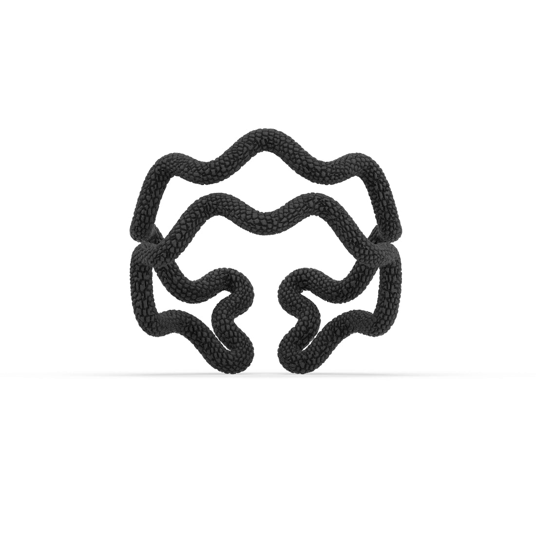Bracciale Snake Wave di Siño Milano, linea a onde con grana in rilievo