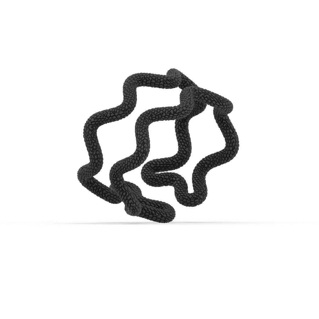 Bracciale Snake Wave di Siño Milano, linea a onde con grana in rilievo