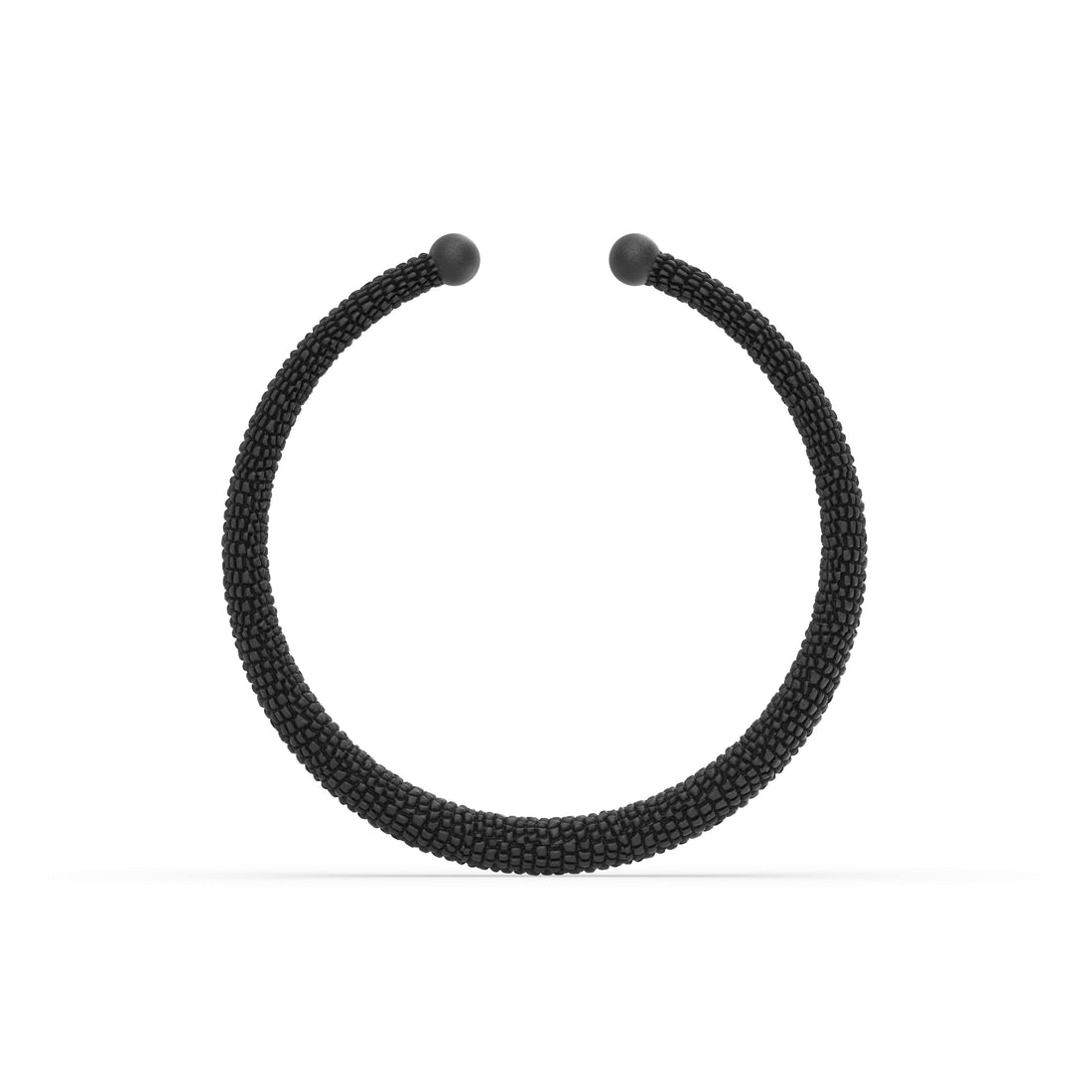 Collana Snake di Siño Milano, tubolare rigido a grana in stampa 3D