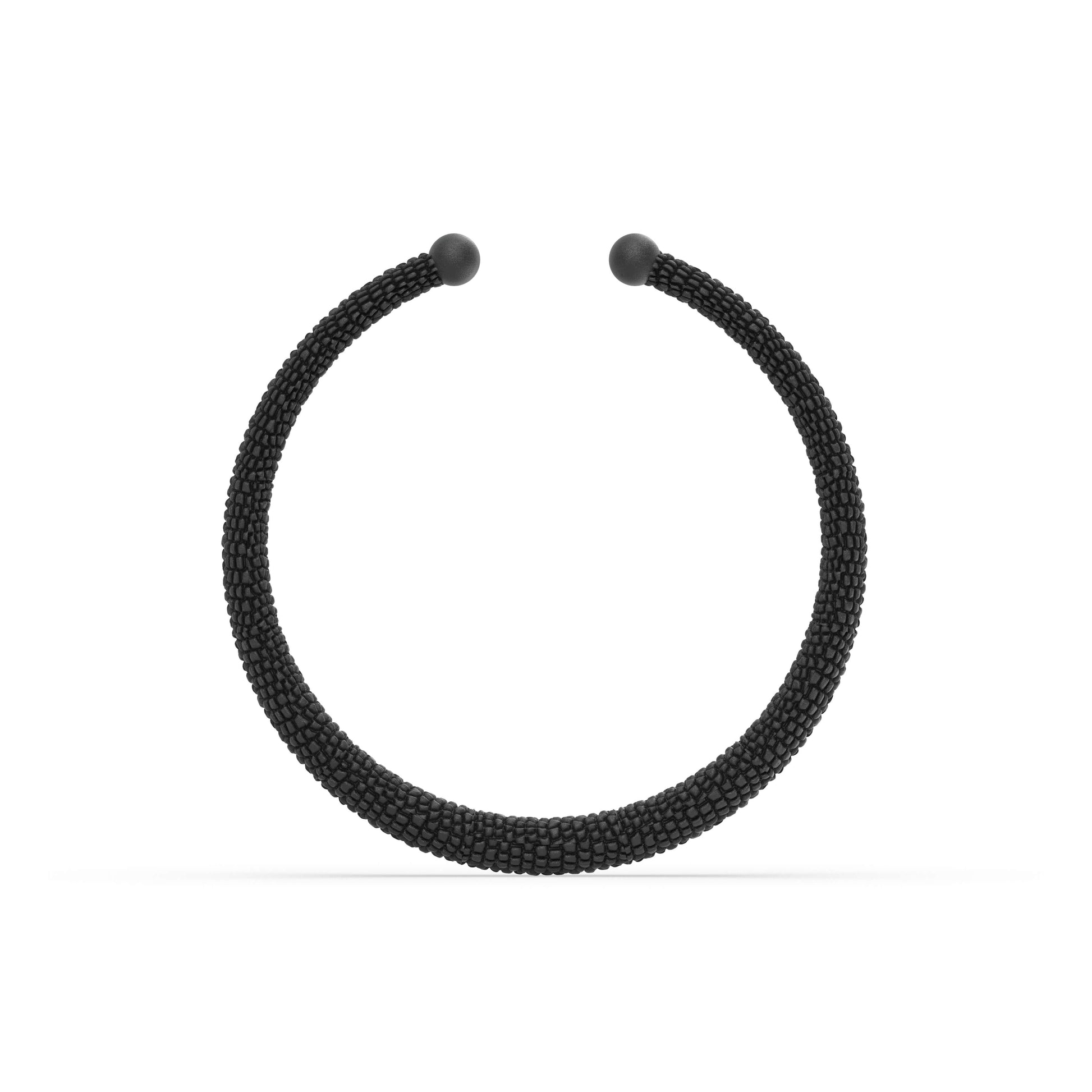Collana Snake di Siño Milano, tubolare rigido a grana in stampa 3D