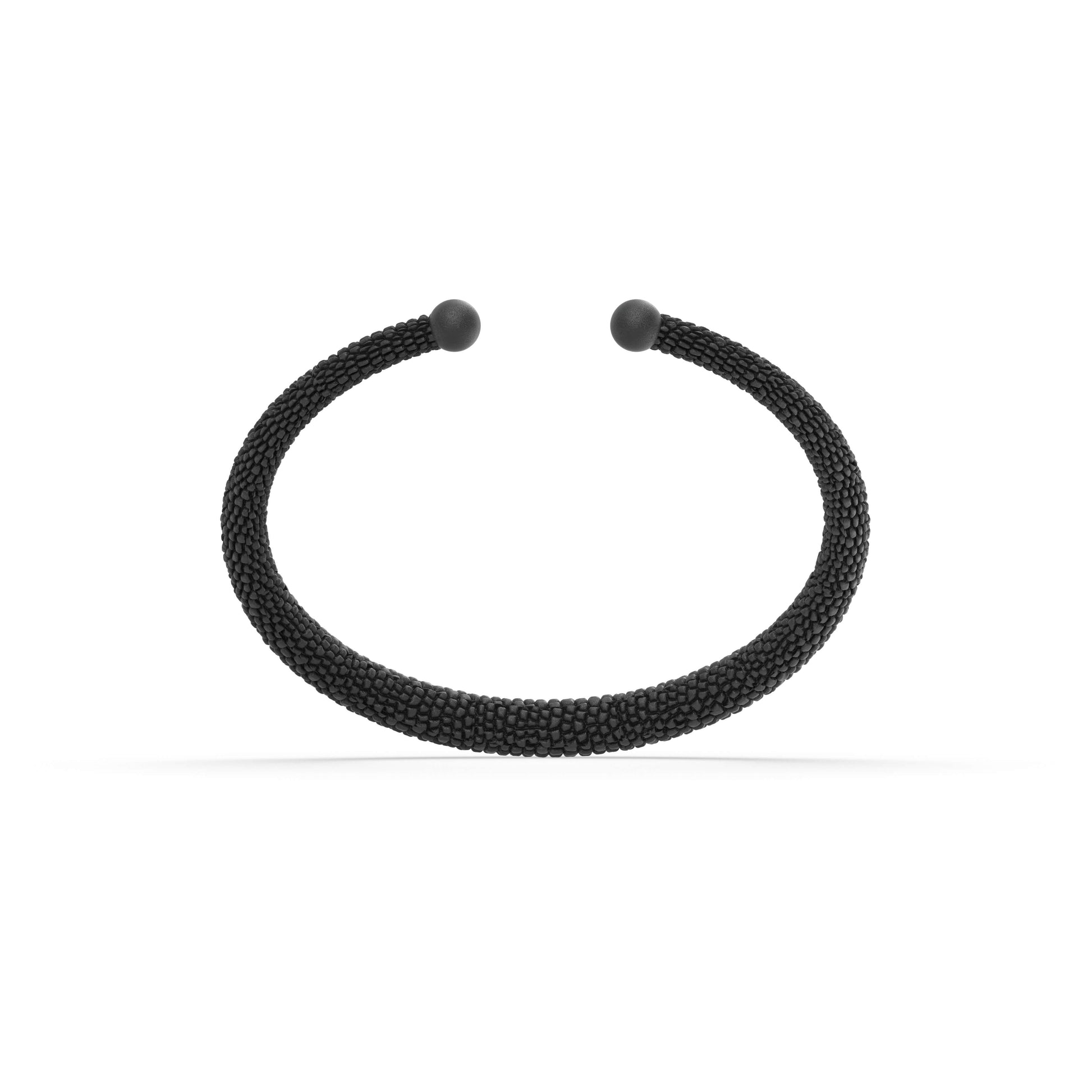 Collana Snake di Siño Milano, tubolare rigido a grana in stampa 3D