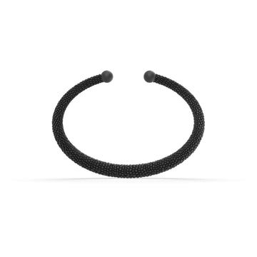 Collana Snake di Siño Milano, tubolare rigido a grana in stampa 3D